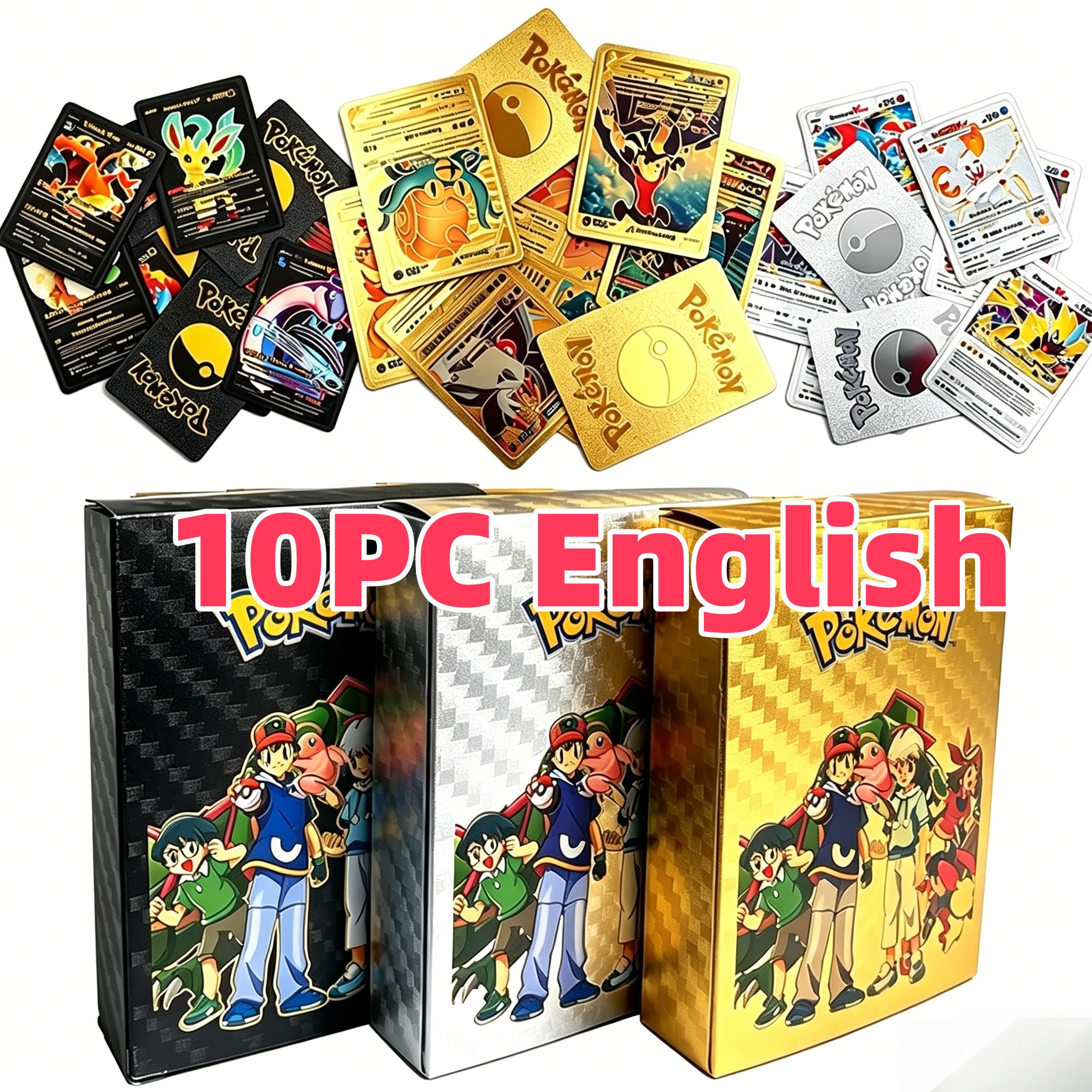 Party Games Box - 5/10PCS Pakemon Card Vmax GX Gold