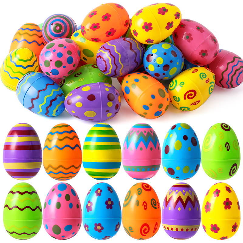 Party Games Easter Egg - 12/24PCS Golden Easter Eggs Plastic Empty