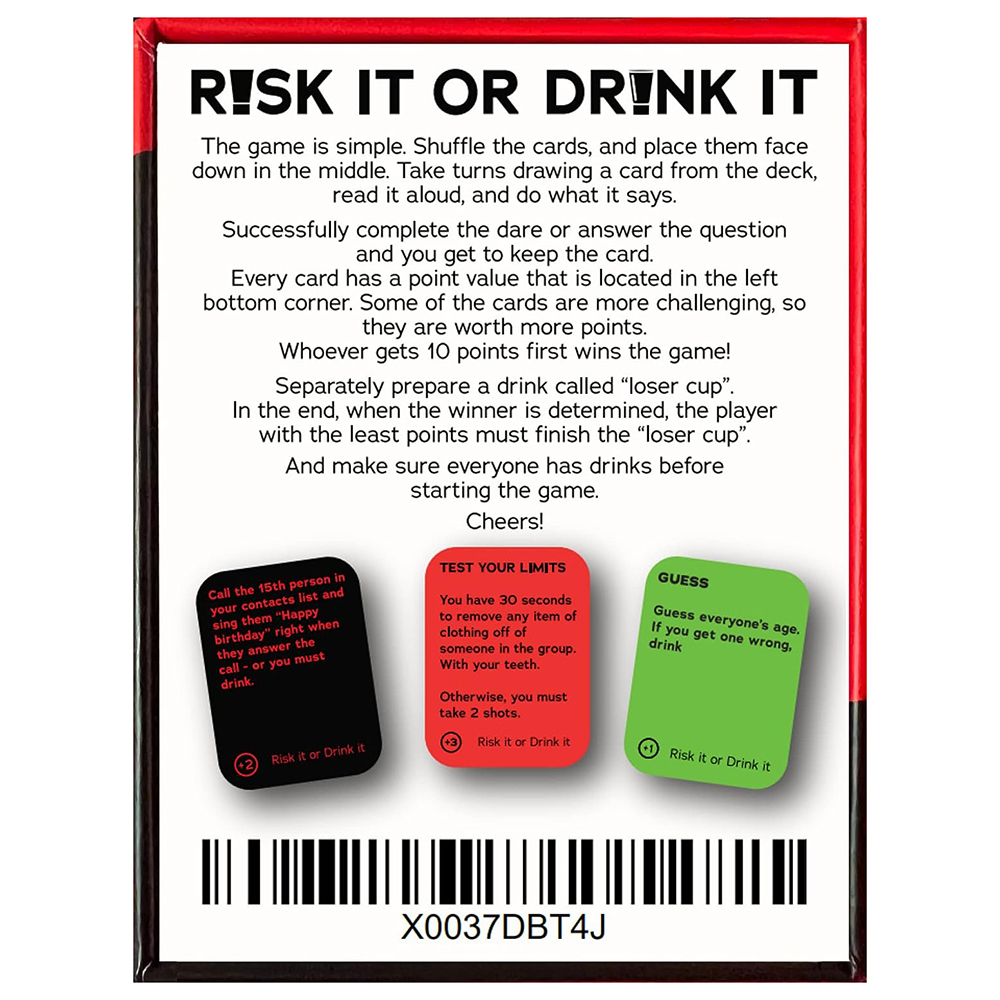 Risk It Or Drink It Fun Party  - Party Games College reseña y precio