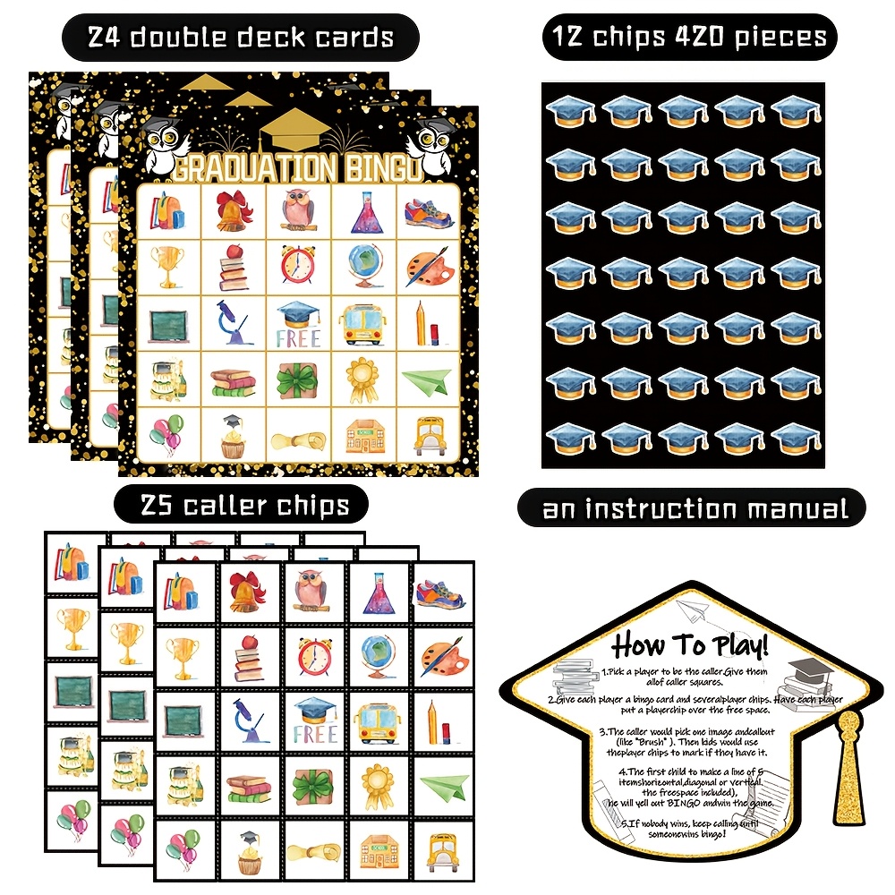 2026 Black Gold Graduation Bin - Party Games College reseña y precio
