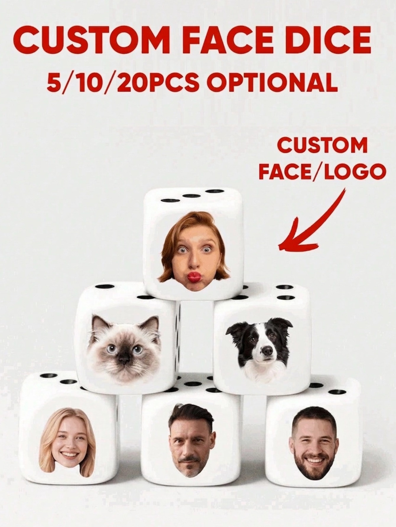 Custom Face Dice Personalized  - Party Games Baby Shower reseña y precio