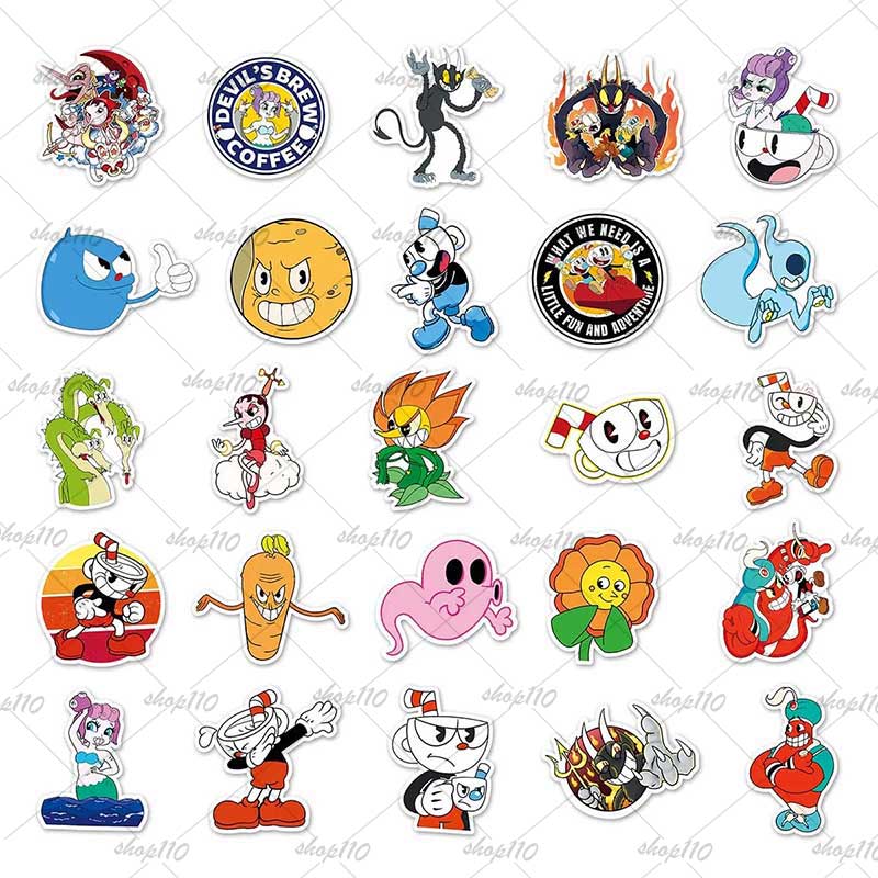 Cuphead Sticker Boy Game Gift  - Party Games Baby Shower reseña y precio