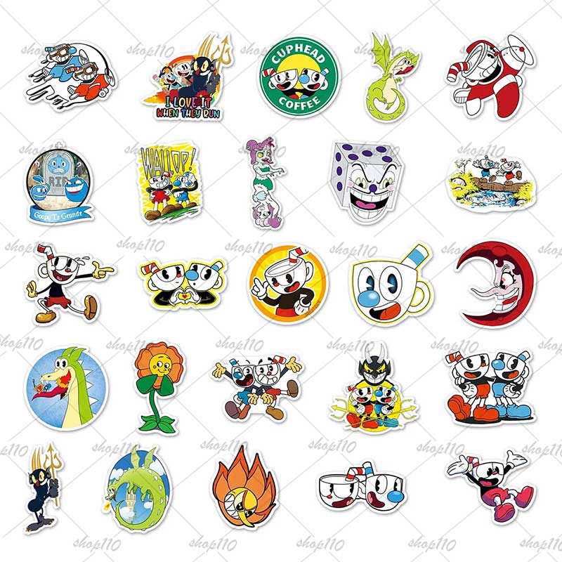 Cuphead Sticker Boy Game Gift  - Party Games Baby Shower reseña y precio