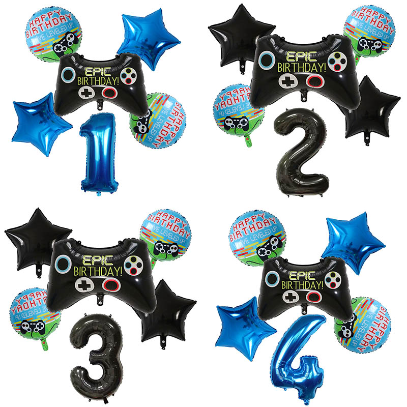 6pcs Gamepad Boy Game Foil Hel - Party Games Baby Shower reseña y precio