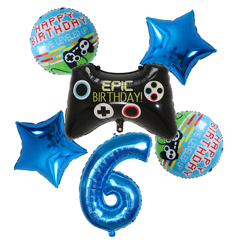 6pcs Gamepad Boy Game Foil Hel - Party Games Baby Shower reseña y precio