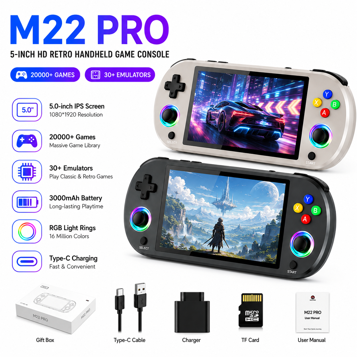 M22PRO Pocket Handheld Game De - Party Games Offline reseña y precio