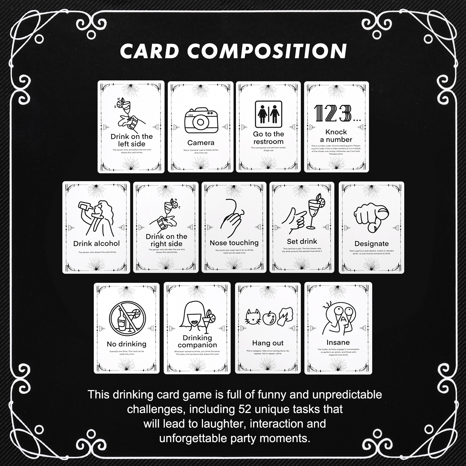 Adult Drinking Game Cards – 52 - Party Games College reseña y precio