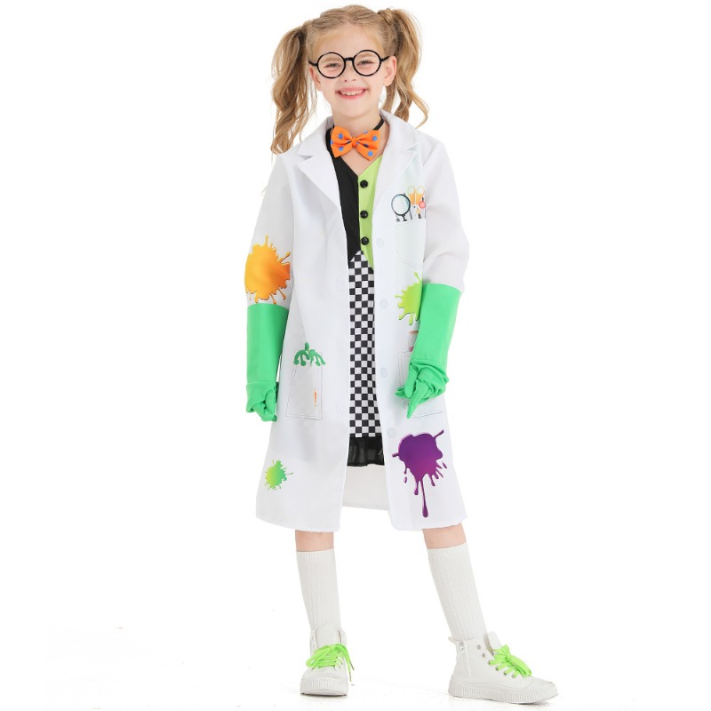 Kids Mad Scientist Costume Gir - Party Games Lab reseña y precio