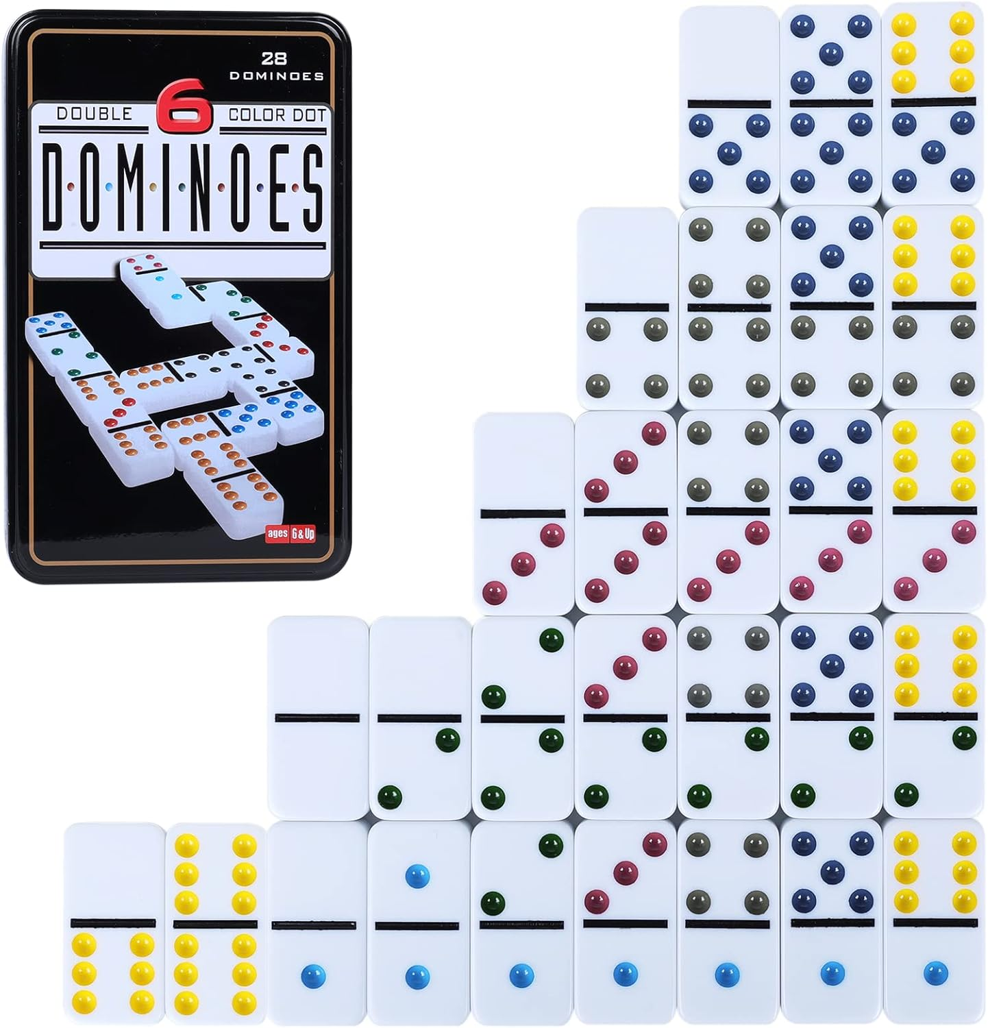 Double 6 Dominos Set for Adult - Party Games Box reseña y precio
