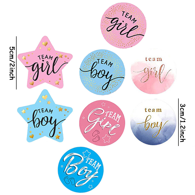 60Pcs Gender Reveal Stickers f - Party Games Baby Shower reseña y precio