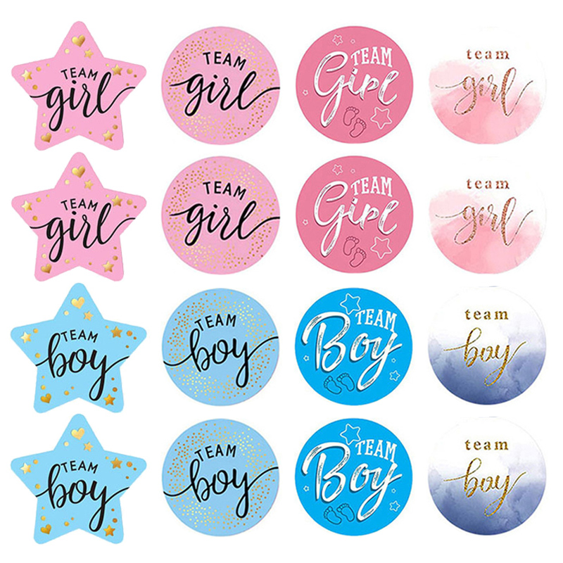 60Pcs Gender Reveal Stickers f - Party Games Baby Shower reseña y precio