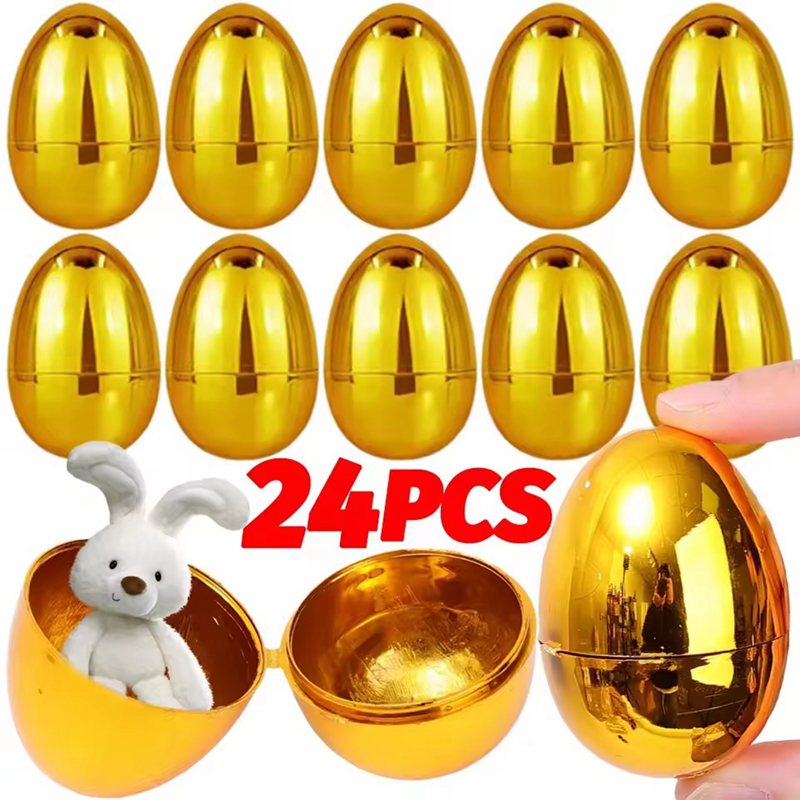 6-24Pcs Golden Easter Eggs Pla - Party Games Easter Egg reseña y precio