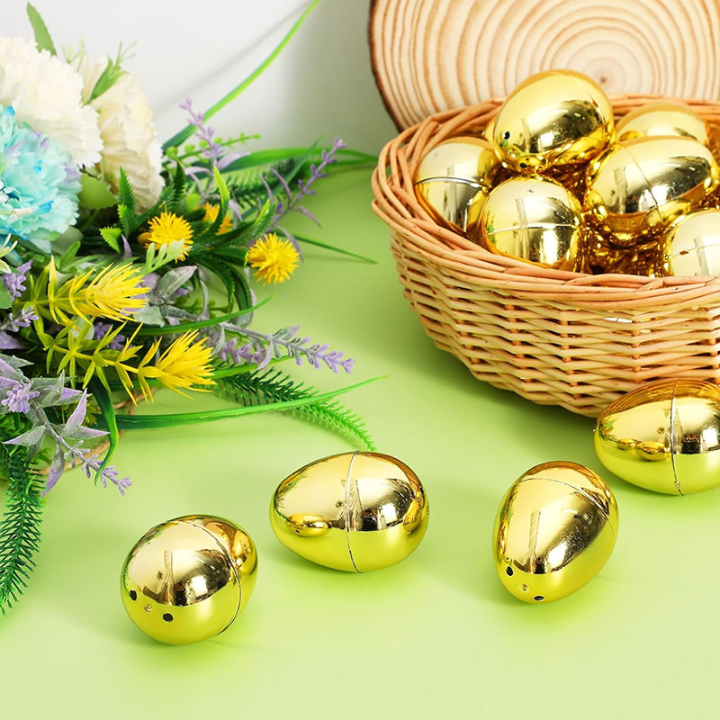 6-24Pcs Golden Easter Eggs Pla - Party Games Easter Egg reseña y precio