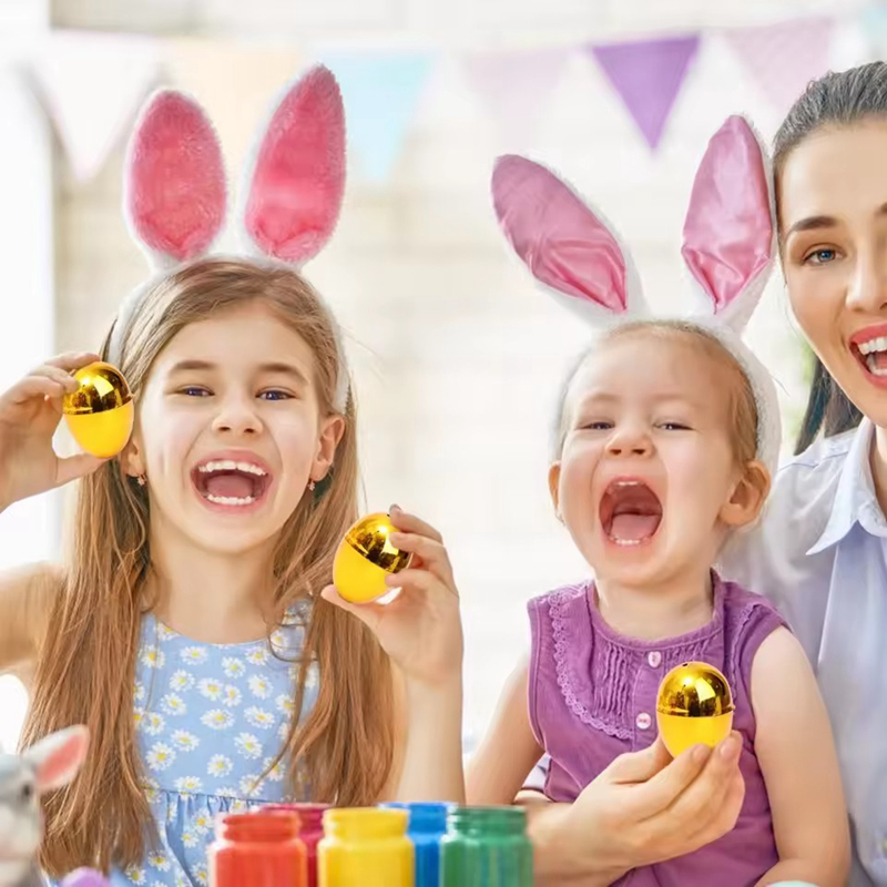 6-24Pcs Golden Easter Eggs Pla - Party Games Easter Egg reseña y precio